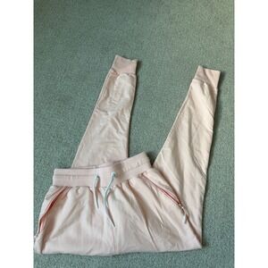 LSKD PB Jogger Sweatpants Women Size S Light Pink Slim Fit Zipper Pockets